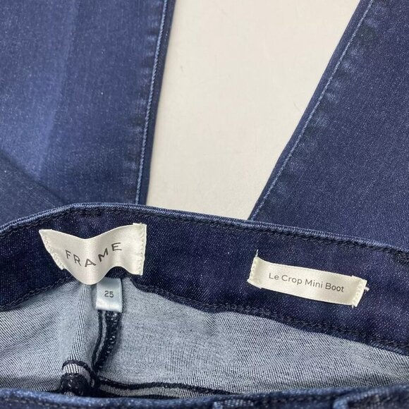 NEW FRAME Womens Le Crop Mini Boot Jeans Size 25 x 26 Dante Blue - Picture 2 of 11